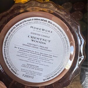 HomeWorx Chestnut Woods Scented Candle - Rich Brown